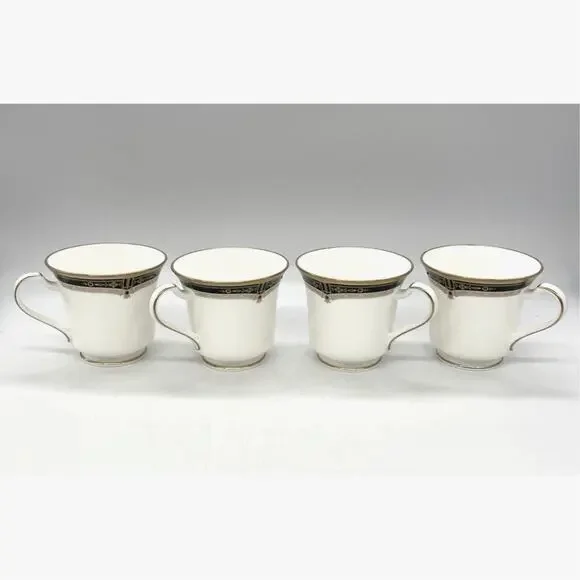Vintage Noritake Gold and Sable 9758 Set of 4 Tea Cups & Saucers EUC Bone China - Picture 6 of 6